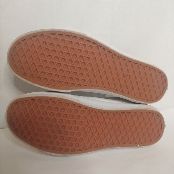 Vans Off The Wall Men's 8 Women's 9.5 Skate Shoes White Leather Sneakers EUC - Picture 10 of 12